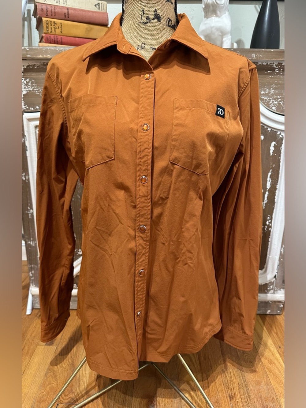 Ladies Small Rust Orange Ranch Dress’n Breeze Performance Western Shirt